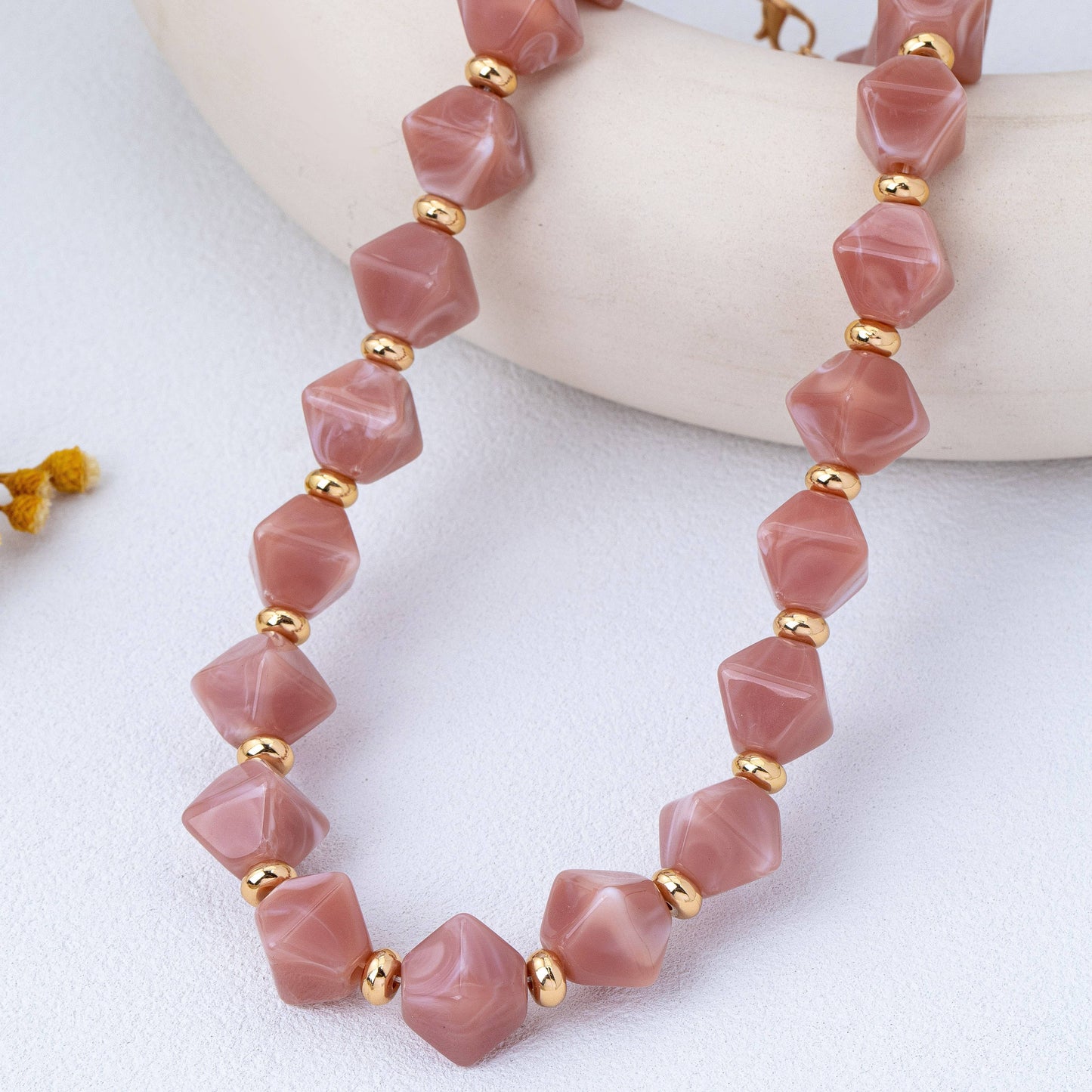 Red Resin Briolette Necklaces