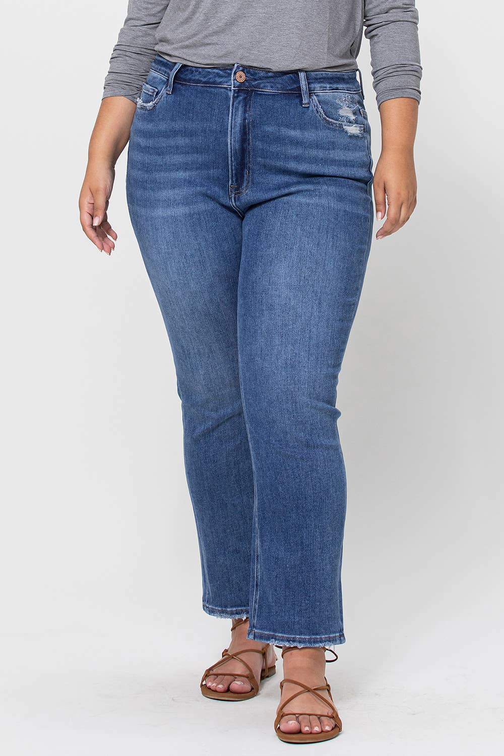 Vervet Super High Rise Ankle Slim Straight Jeans - Plus
