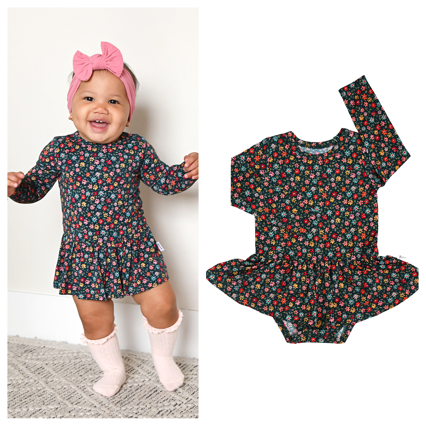 Isabelle TUTU Bamboo Floral Baby Clothing Dress Outfit