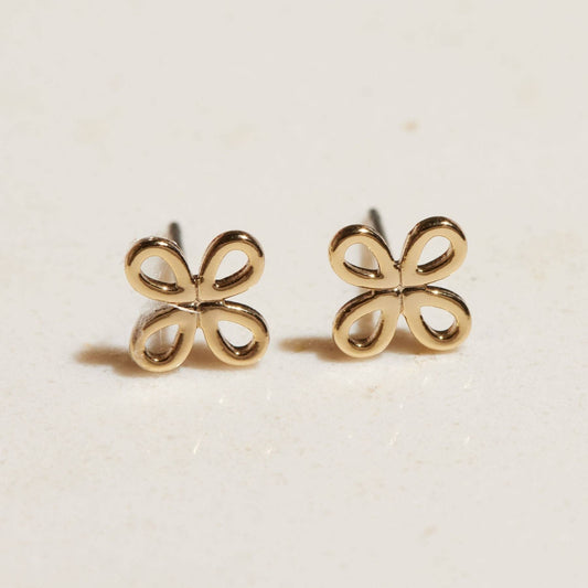 Gold Signature Studs - Nickel & Suede