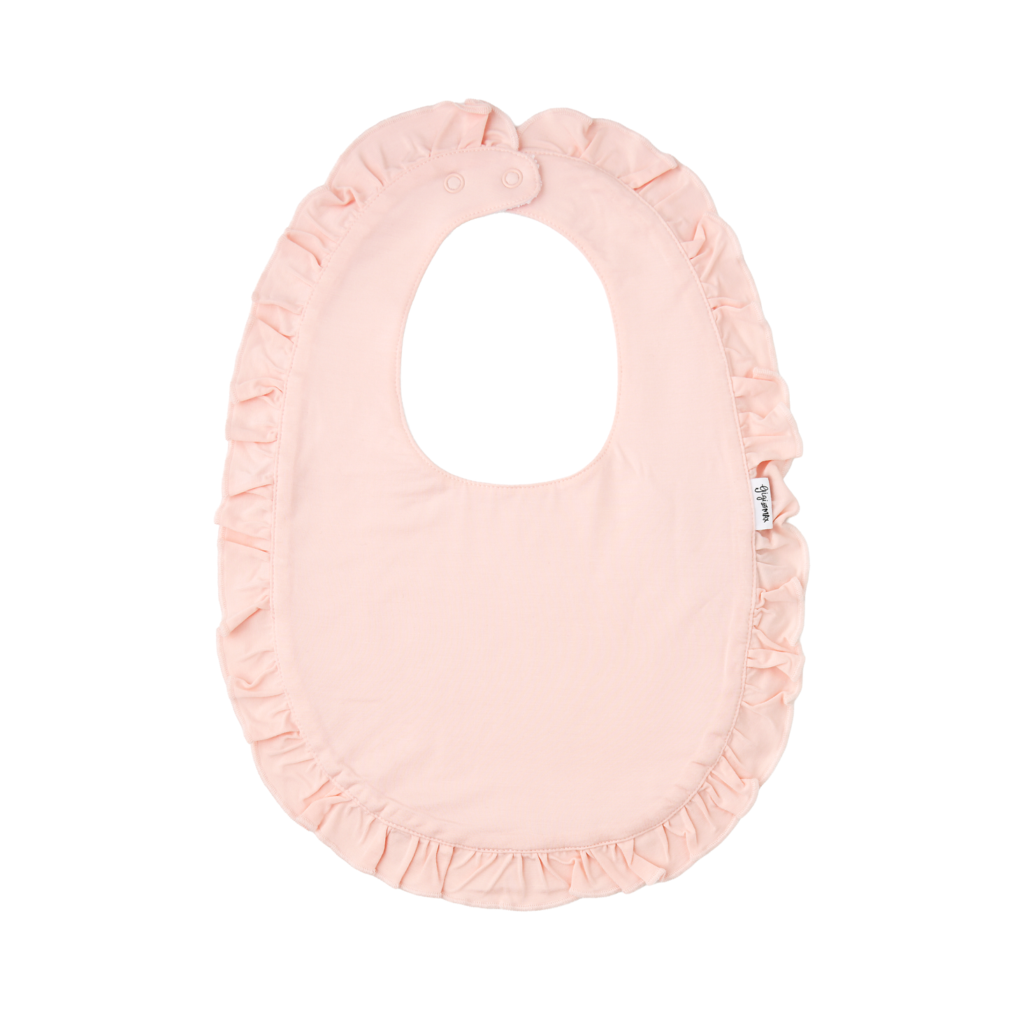 Light Pink RUFFLE SNAP BIB Bamboo Keepsake Baby Accessories