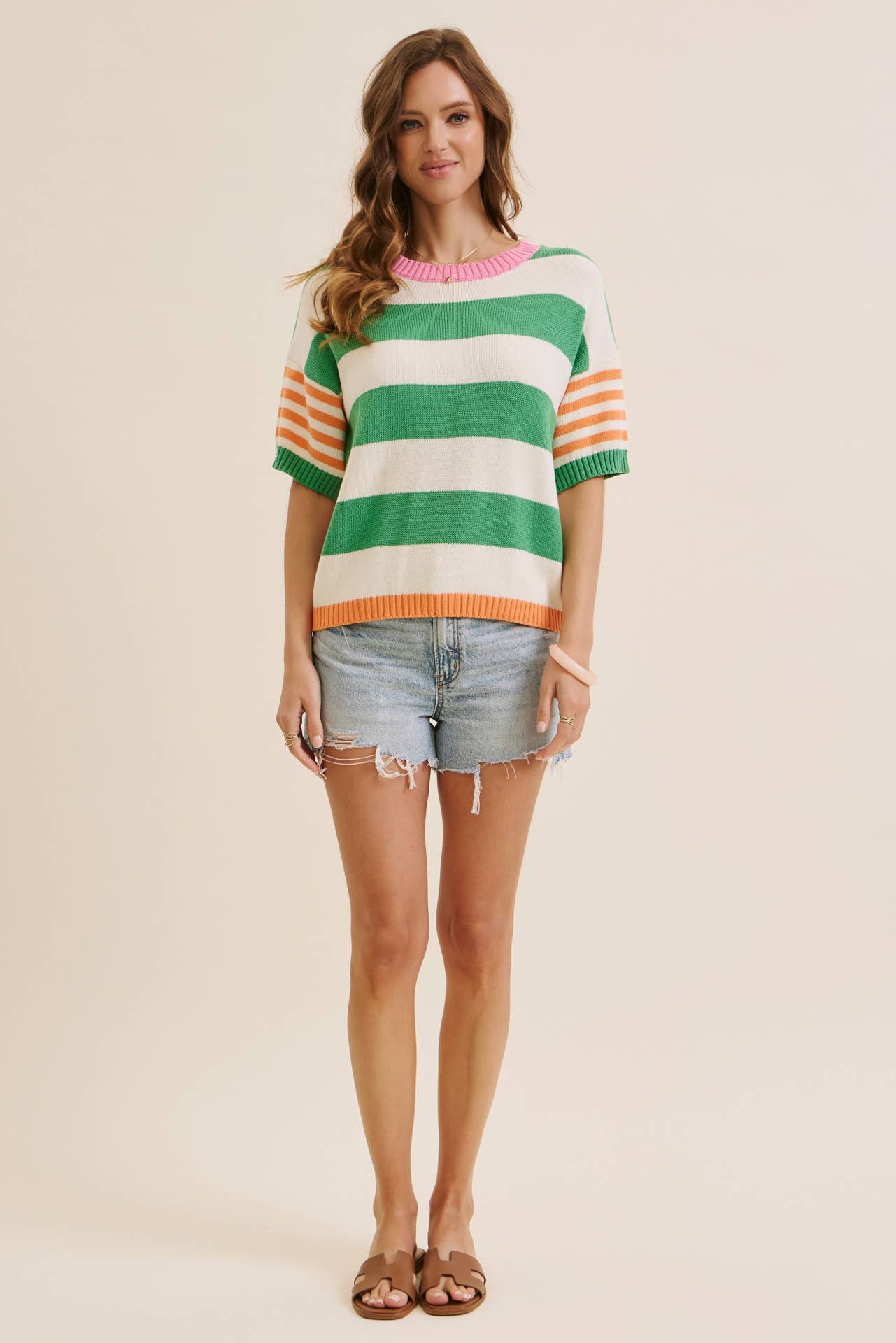 Summer multi stripe sweater top