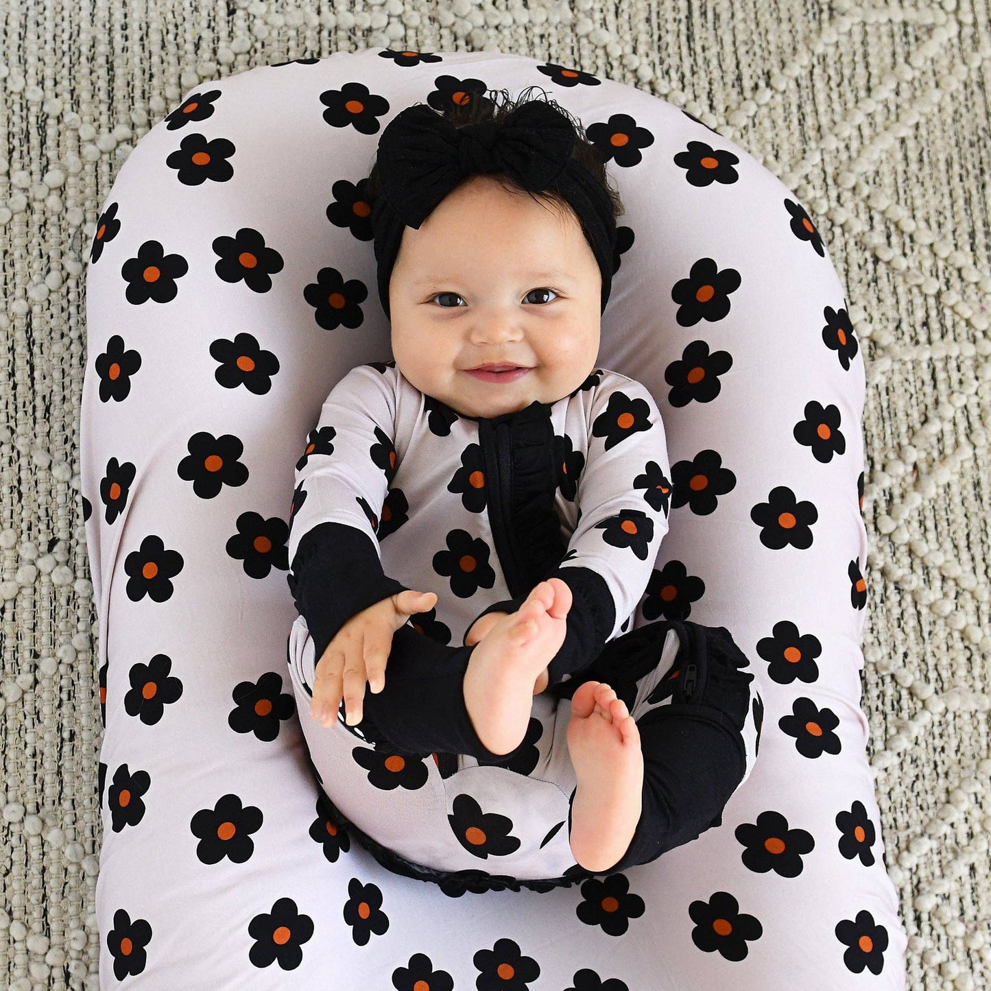 Lizzy RUFFLE ZIP Bamboo One Piece Floral Baby Outfit
