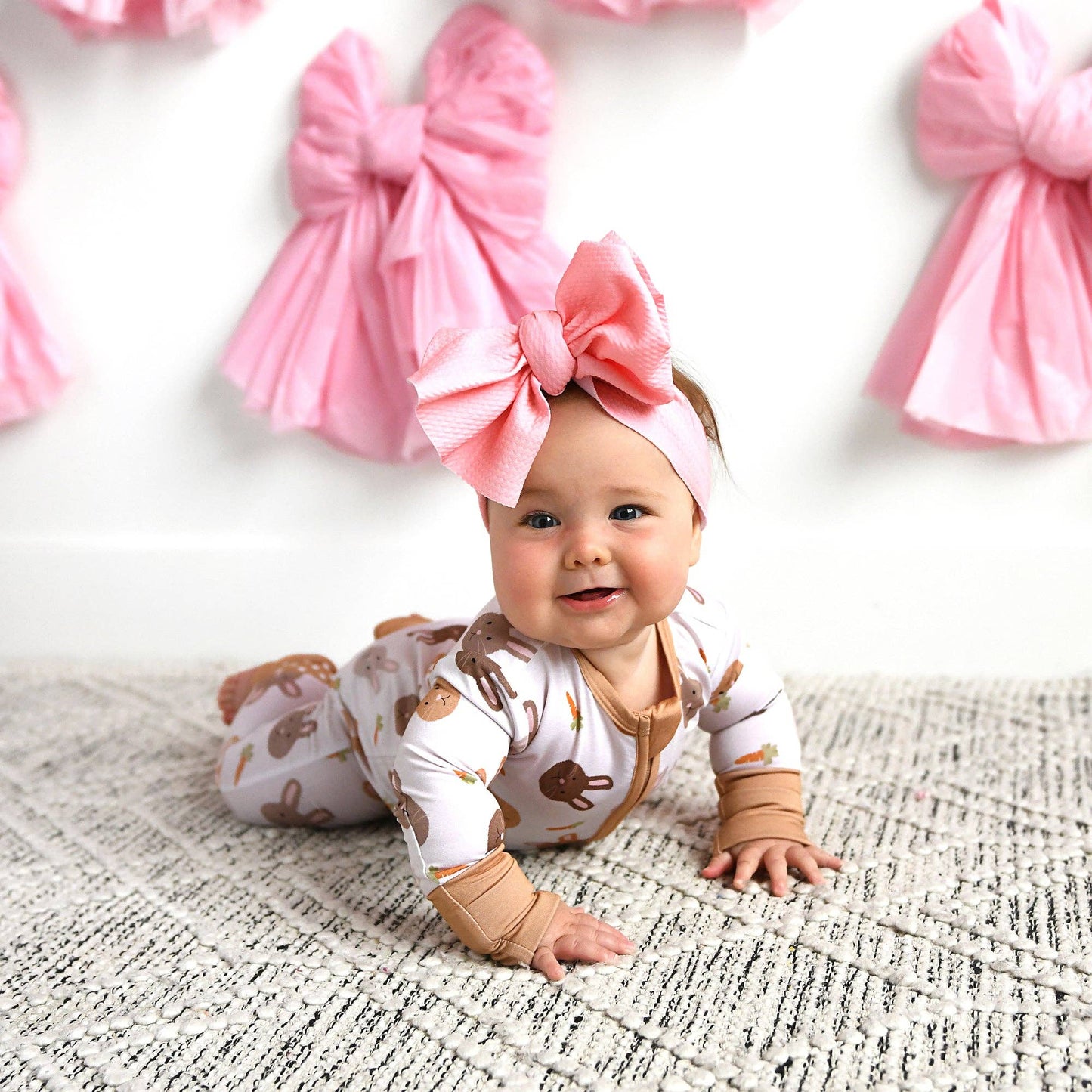 Noah ZIP Easter Bunny Bamboo 1-Piece 2way Zipper Baby Outfit