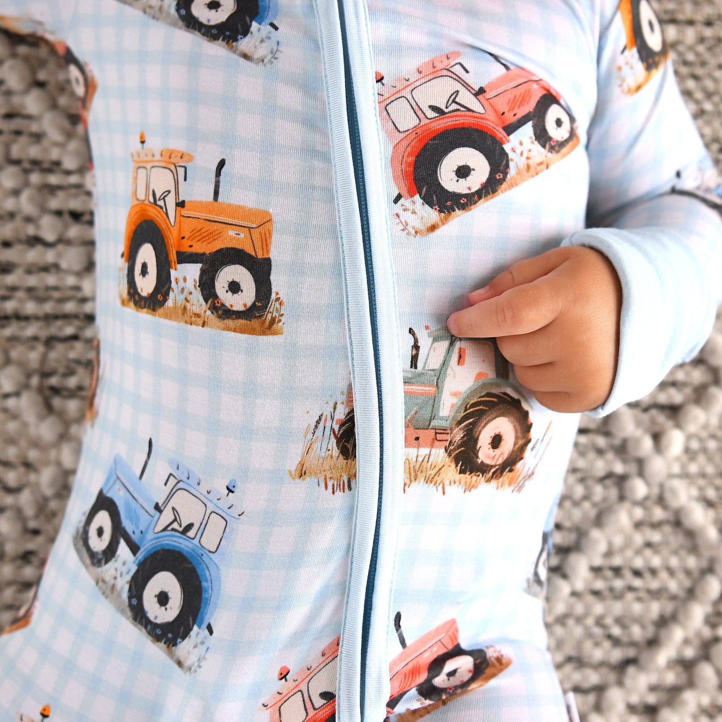 Luca ZIP One Piece Tractor Baby Outfit