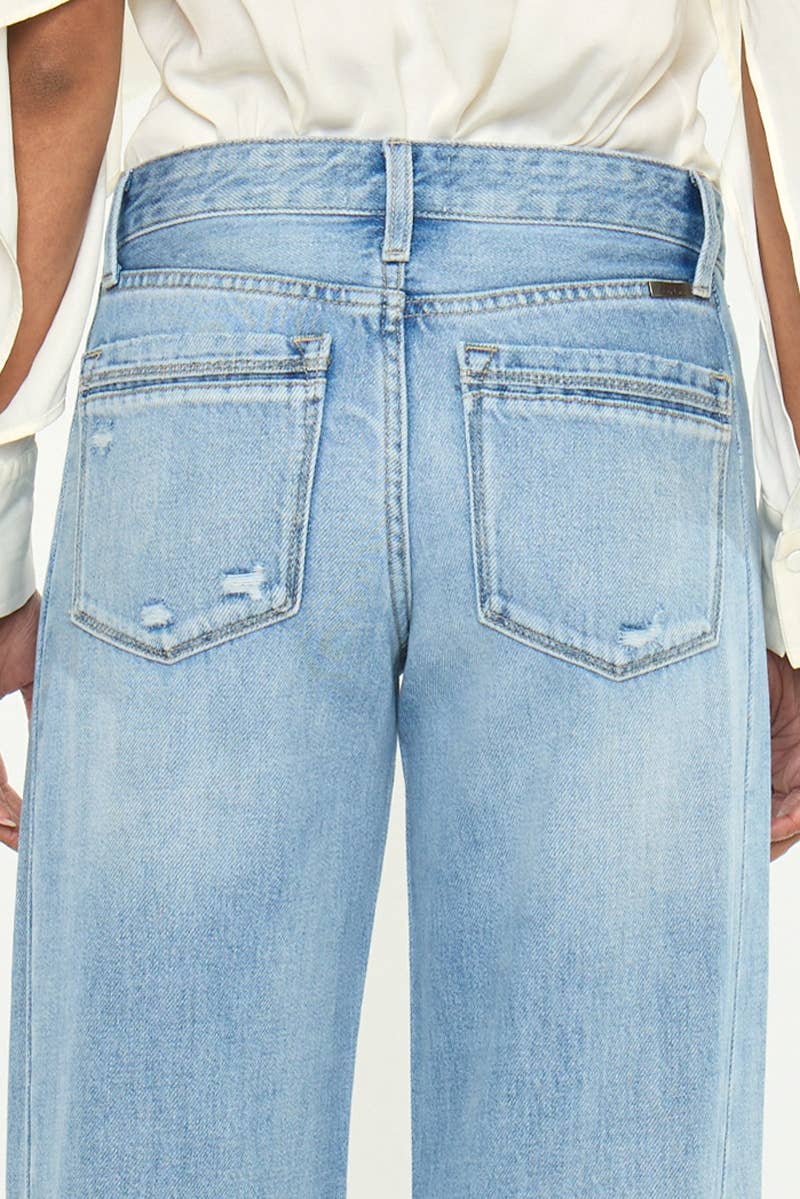 Kan Can Mid Rise Wide Leg Medium light wash