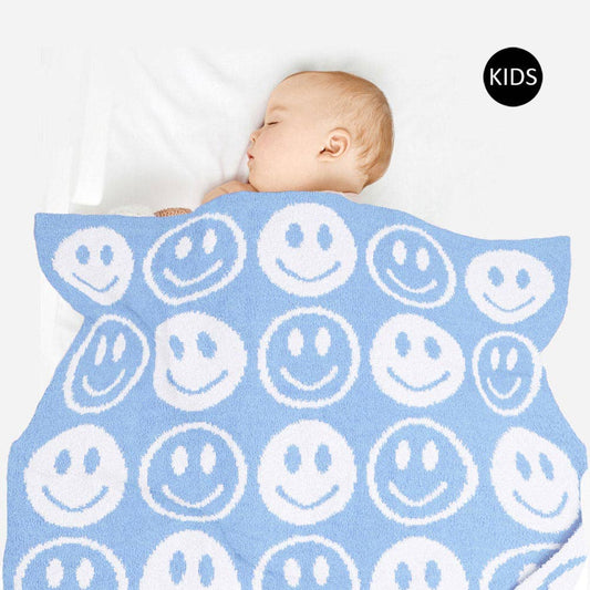 Smile Patterned Reversible Kids Throw Blanket