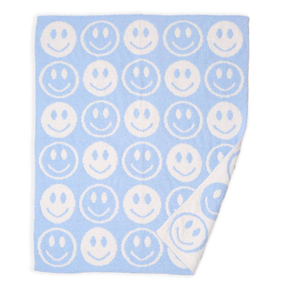 Smile Patterned Reversible Kids Throw Blanket