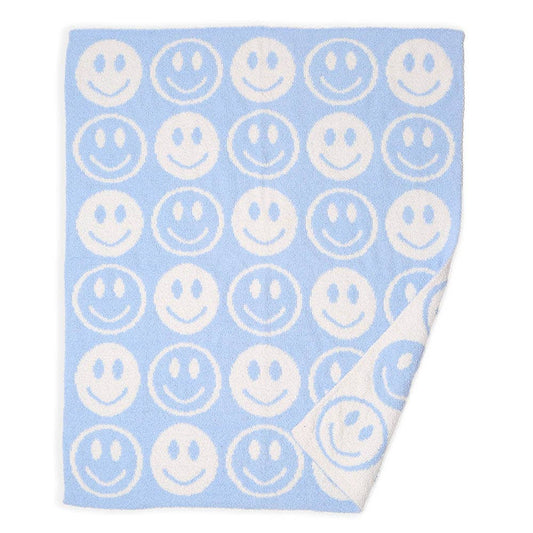 Smile Patterned Reversible Kids Throw Blanket