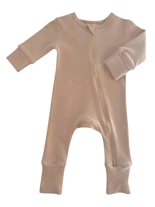 Biscuit / Organic 2-Way Zip Romper