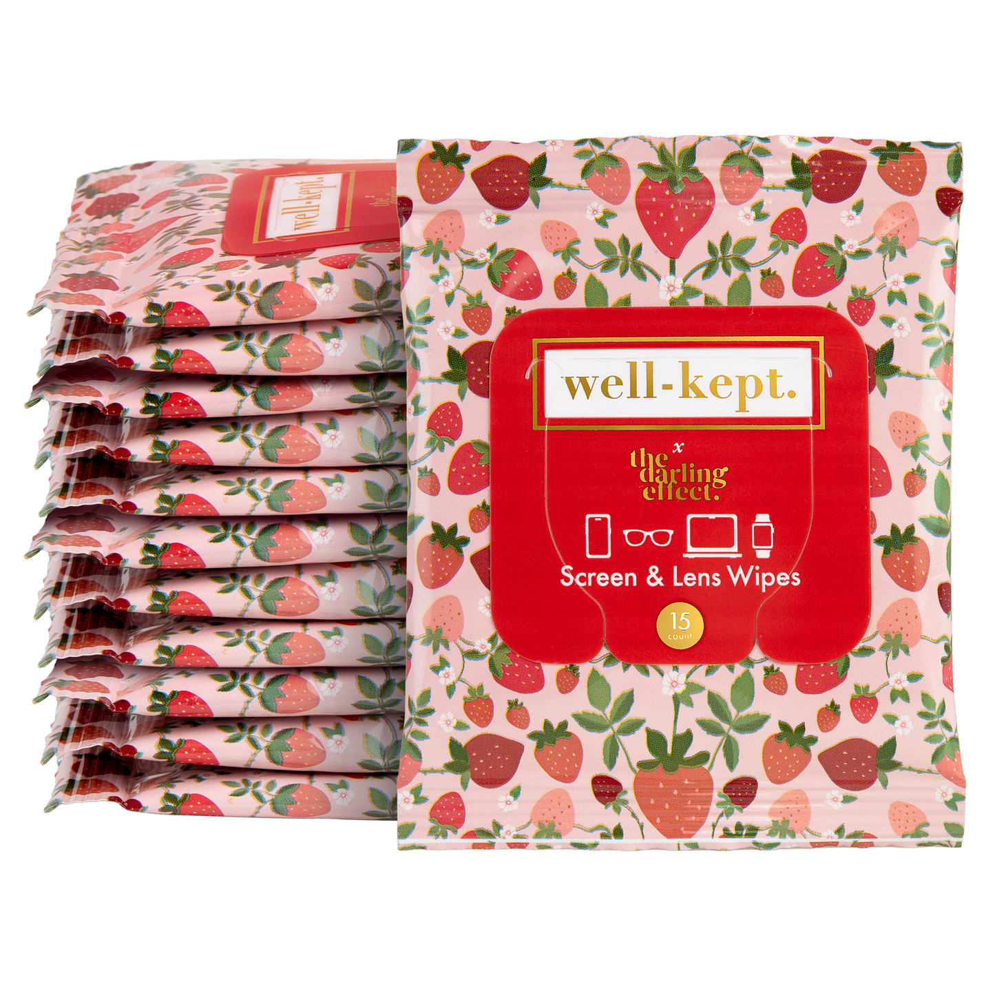 Well-Kept Strawberry Screen & Lens Wipes