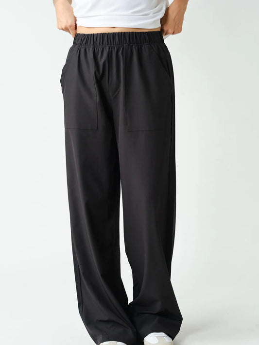 Black Breezy Flow Active Pants