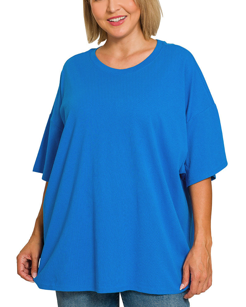 Ocean Blue Oversized Short Sleeve Tee