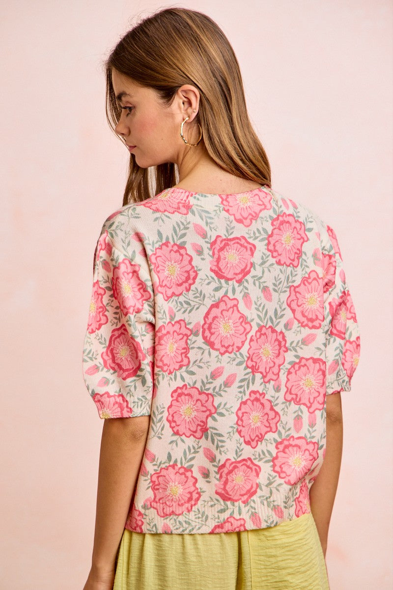 Flower printed Puff Sleeve Top