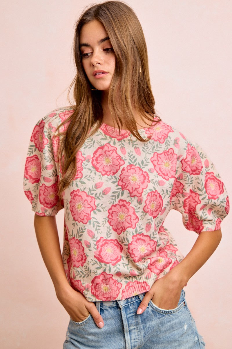 Flower printed Puff Sleeve Top
