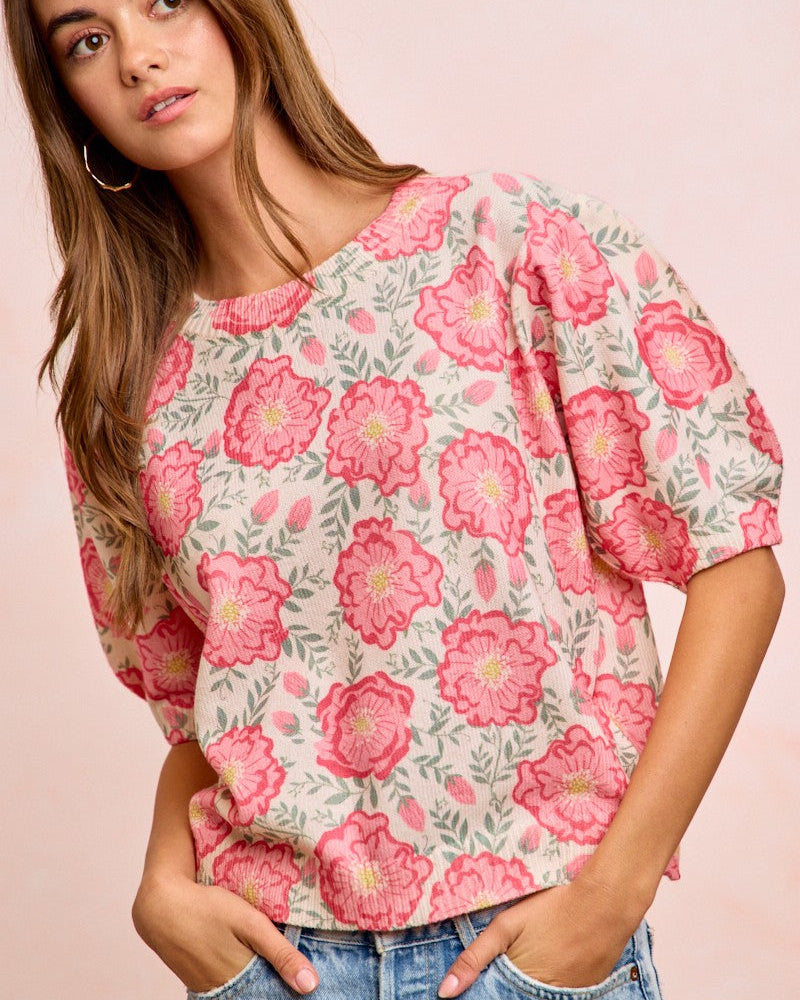 Flower printed Puff Sleeve Top