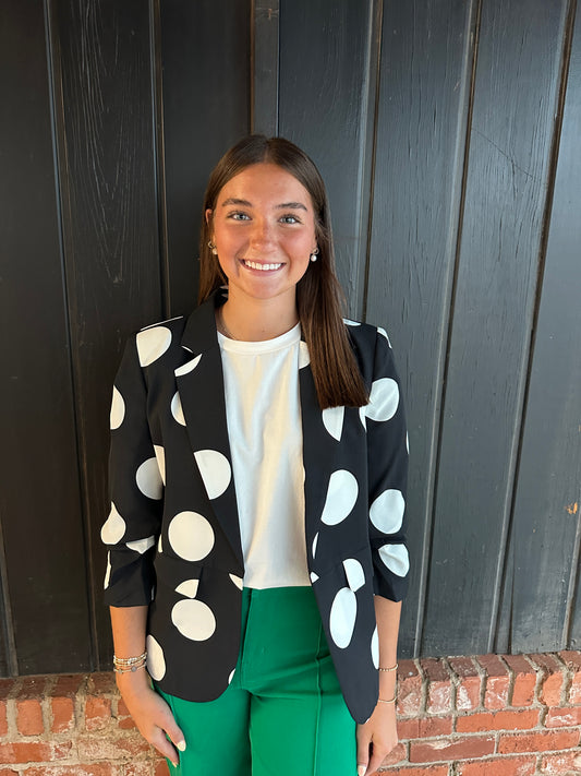 Black Polka Dot Blazer