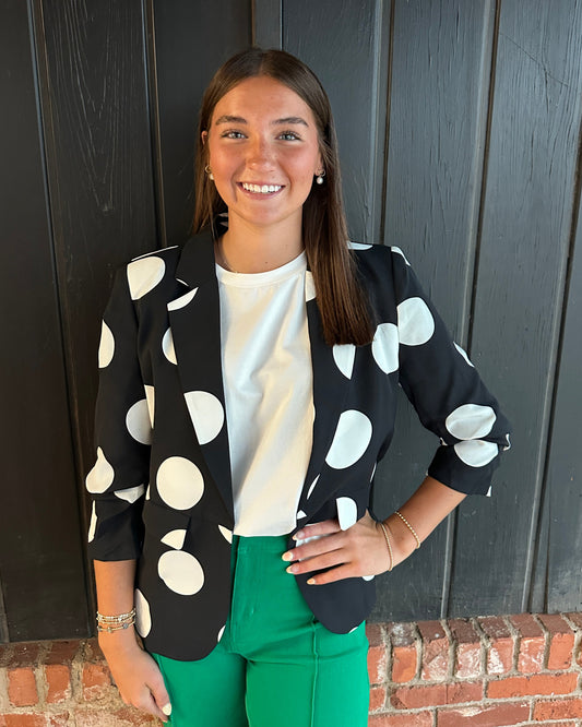Black Polka Dot Blazer