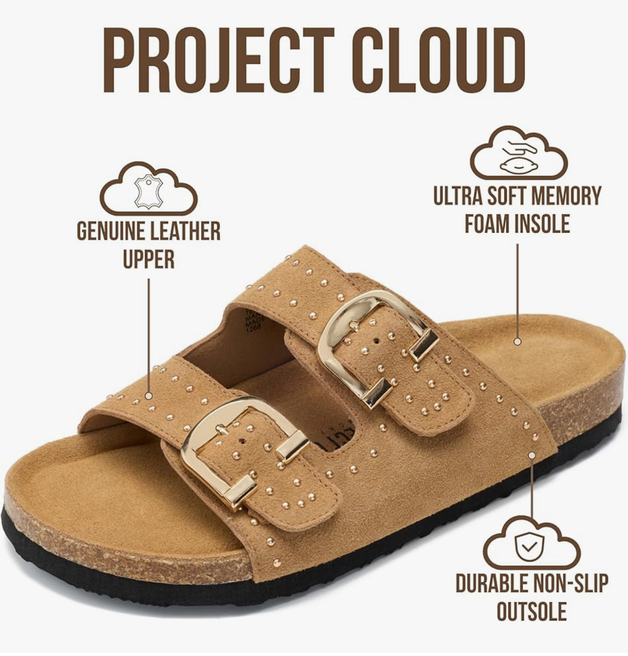 Project Cloud Studded Sandles