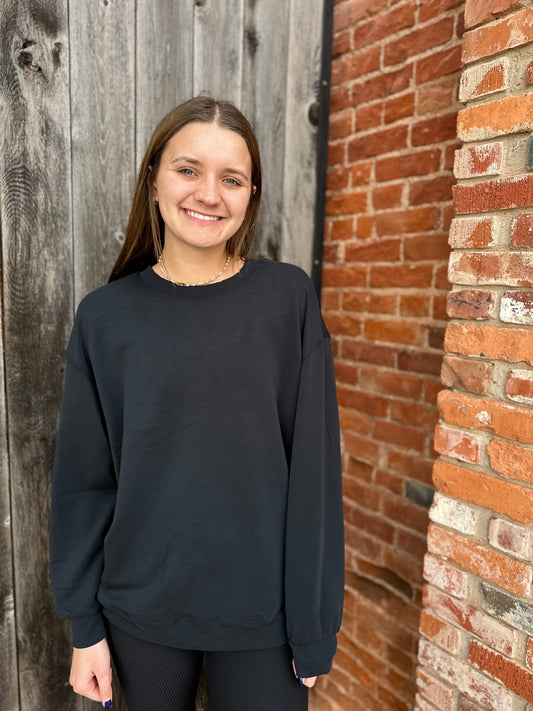 Women's Sofie Soft Modal Oversized Crew Top with Pockets