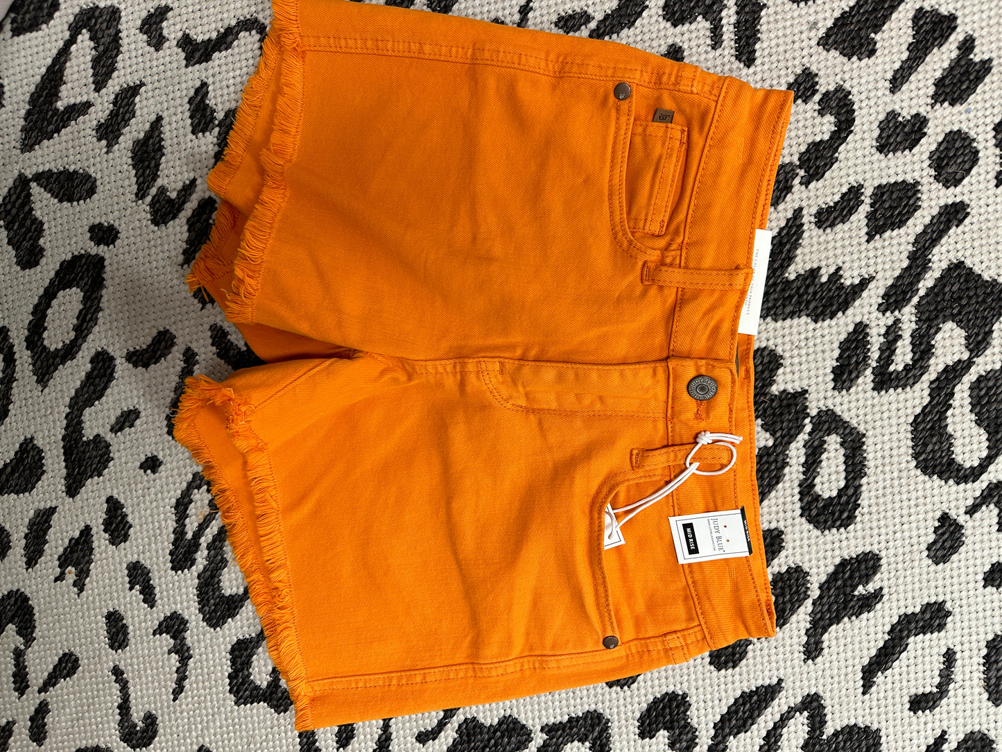 Judy Blue Orange Fray Hem Shorts