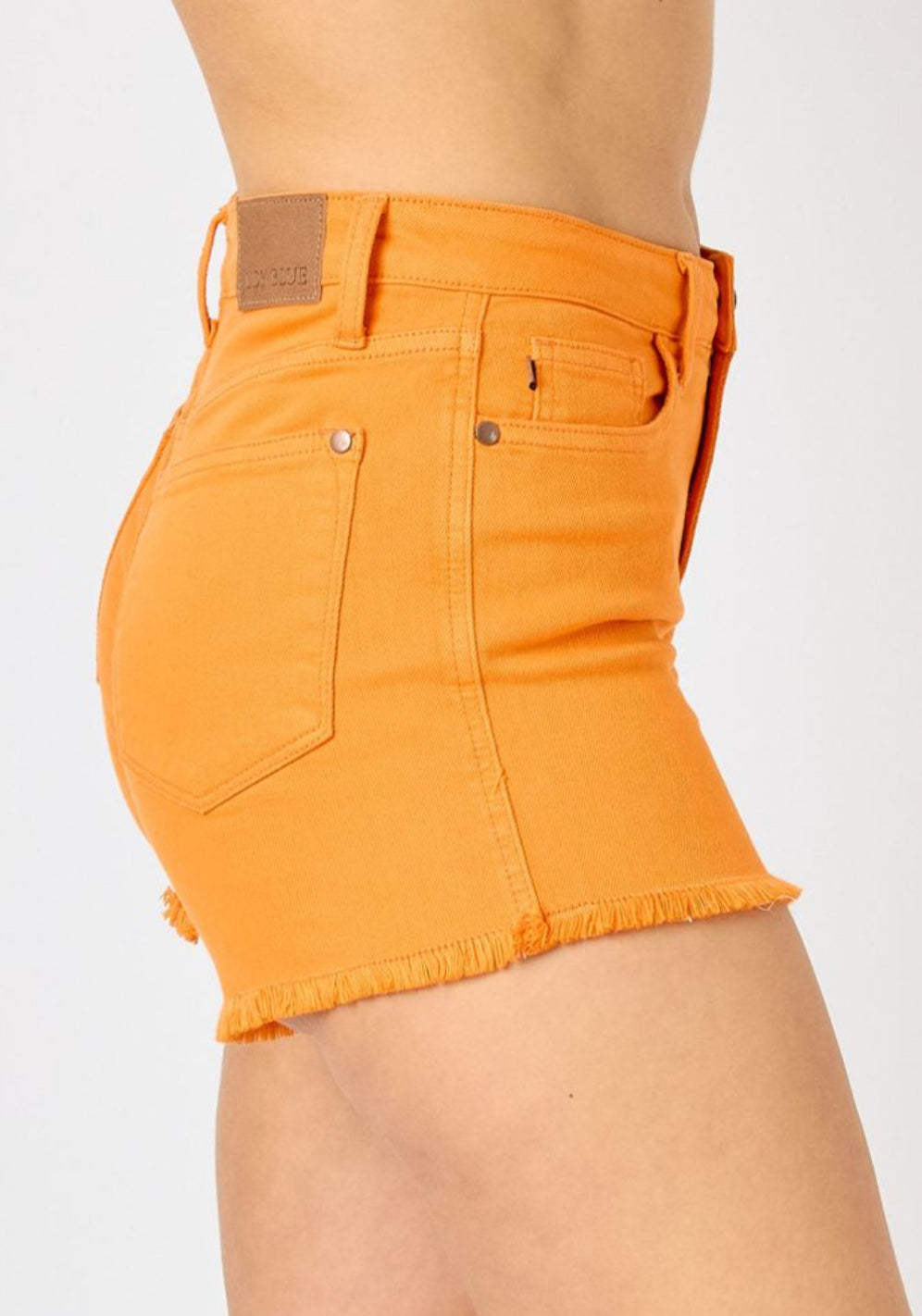 Judy Blue Orange Fray Hem Shorts