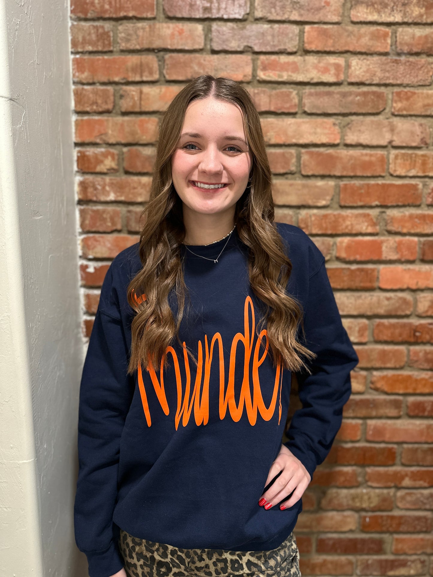 THUNDER Navy Puff Crewneck