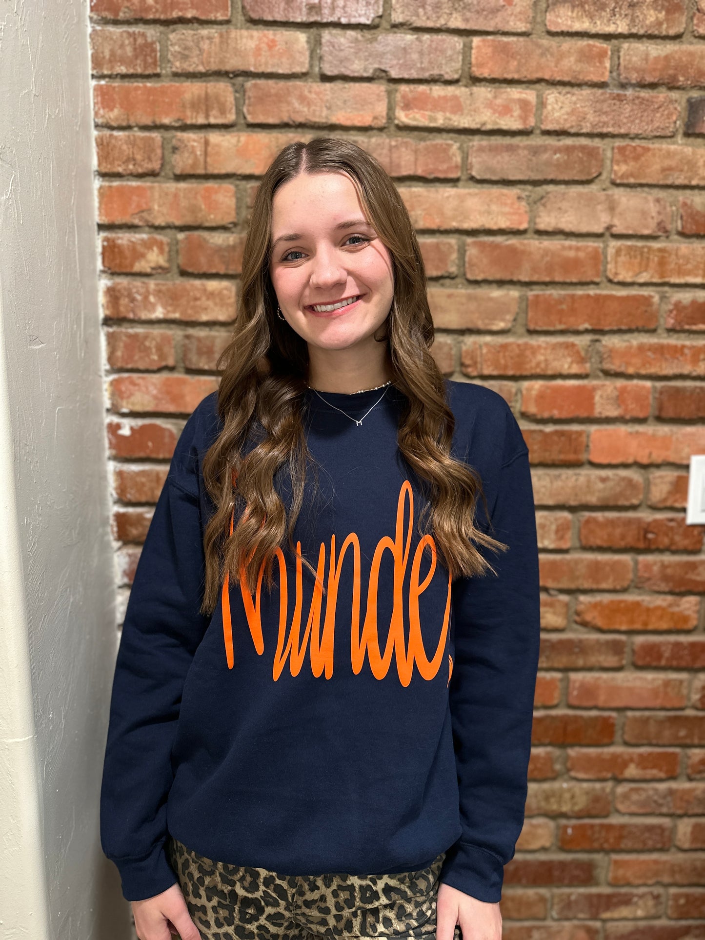 THUNDER Navy Puff Crewneck