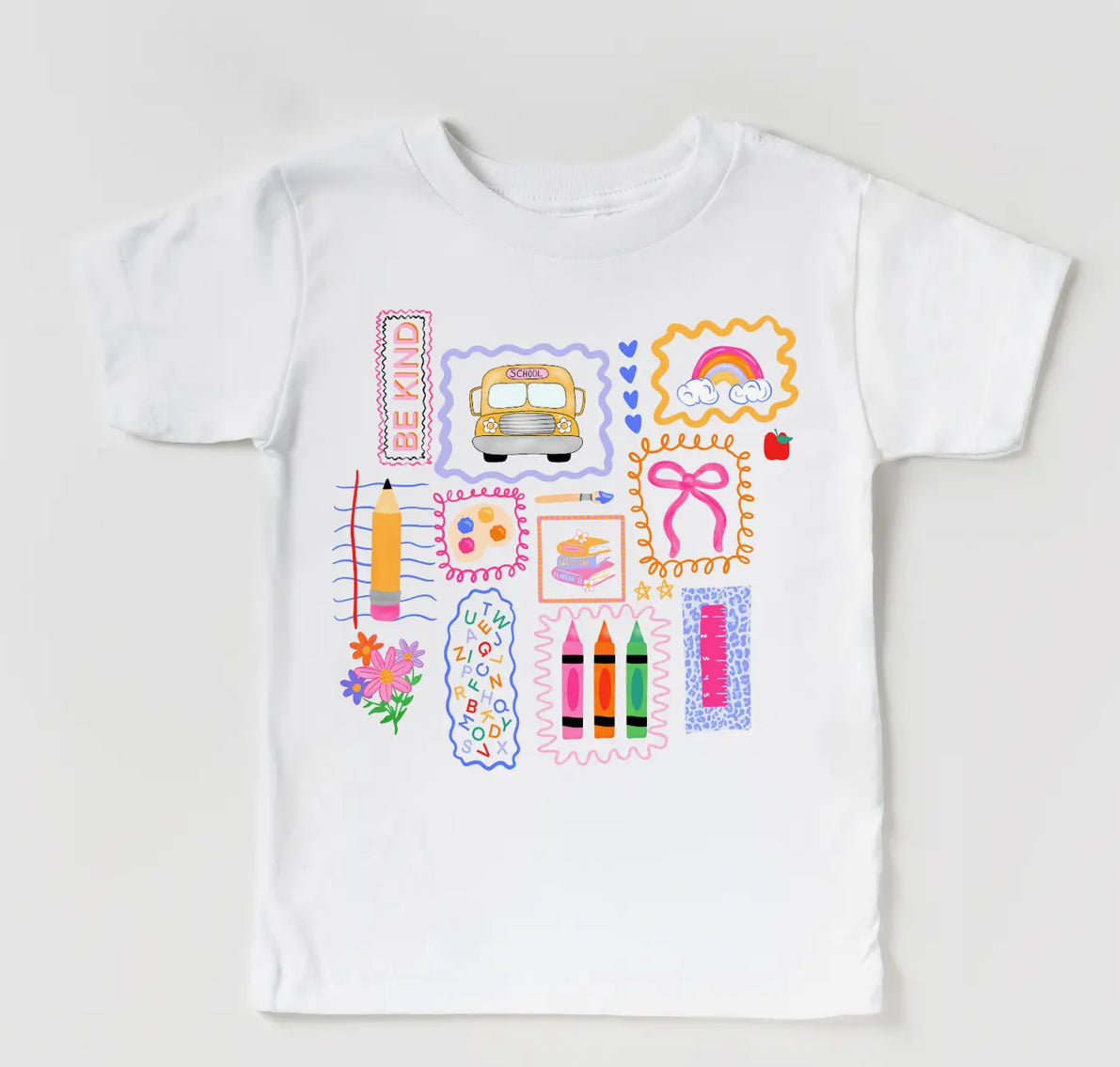PREORDER!!!!Back To School Doodle Be Kind School Bus Kids Youth Shirt