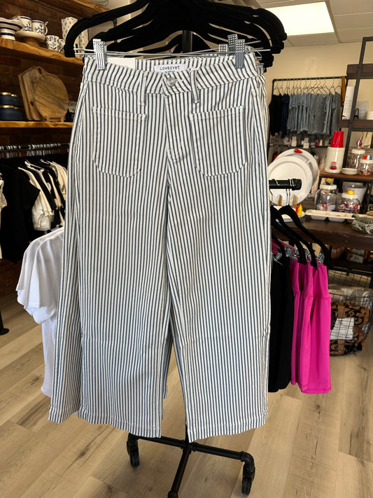 Vervet high rise striped wide leg jeans