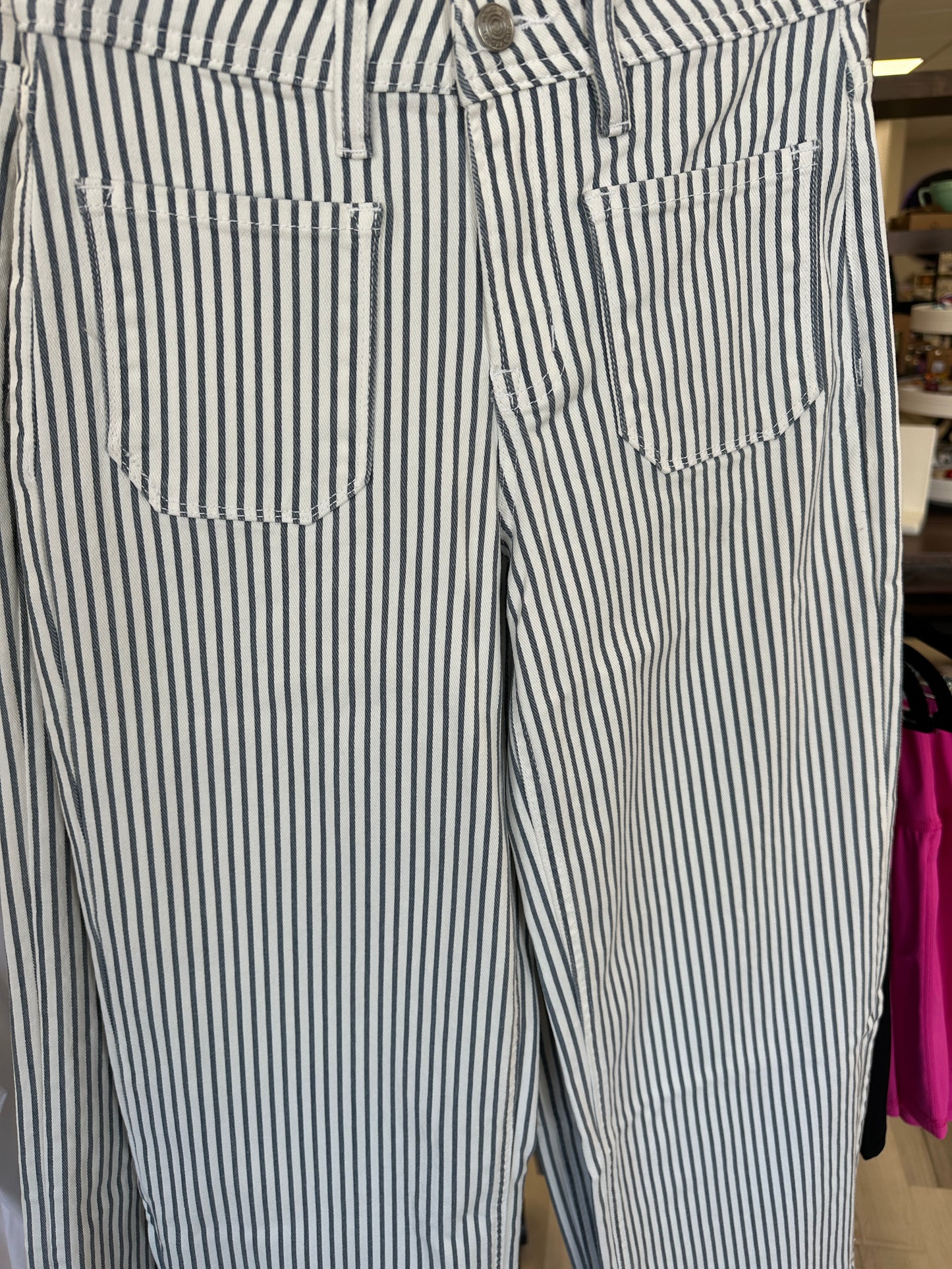 Vervet high rise striped wide leg jeans