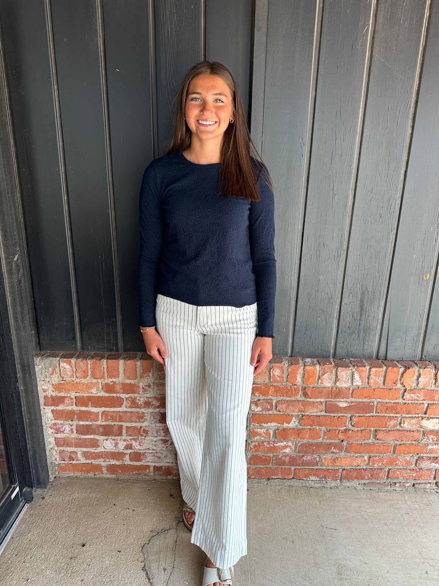 Vervet Olivia Wide Leg stripe jean