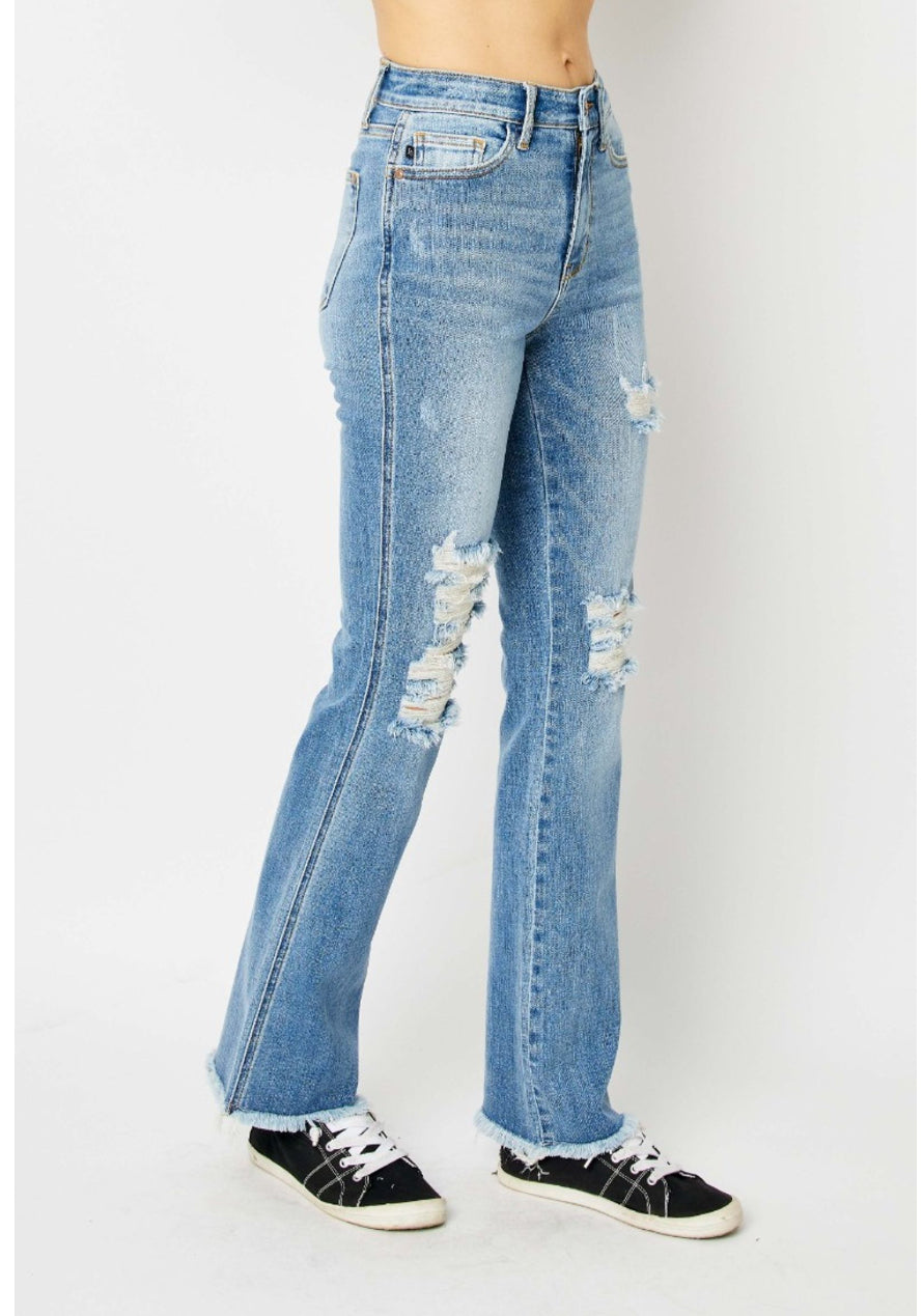 Judy Blue Destroyed Hem bootcut jeans