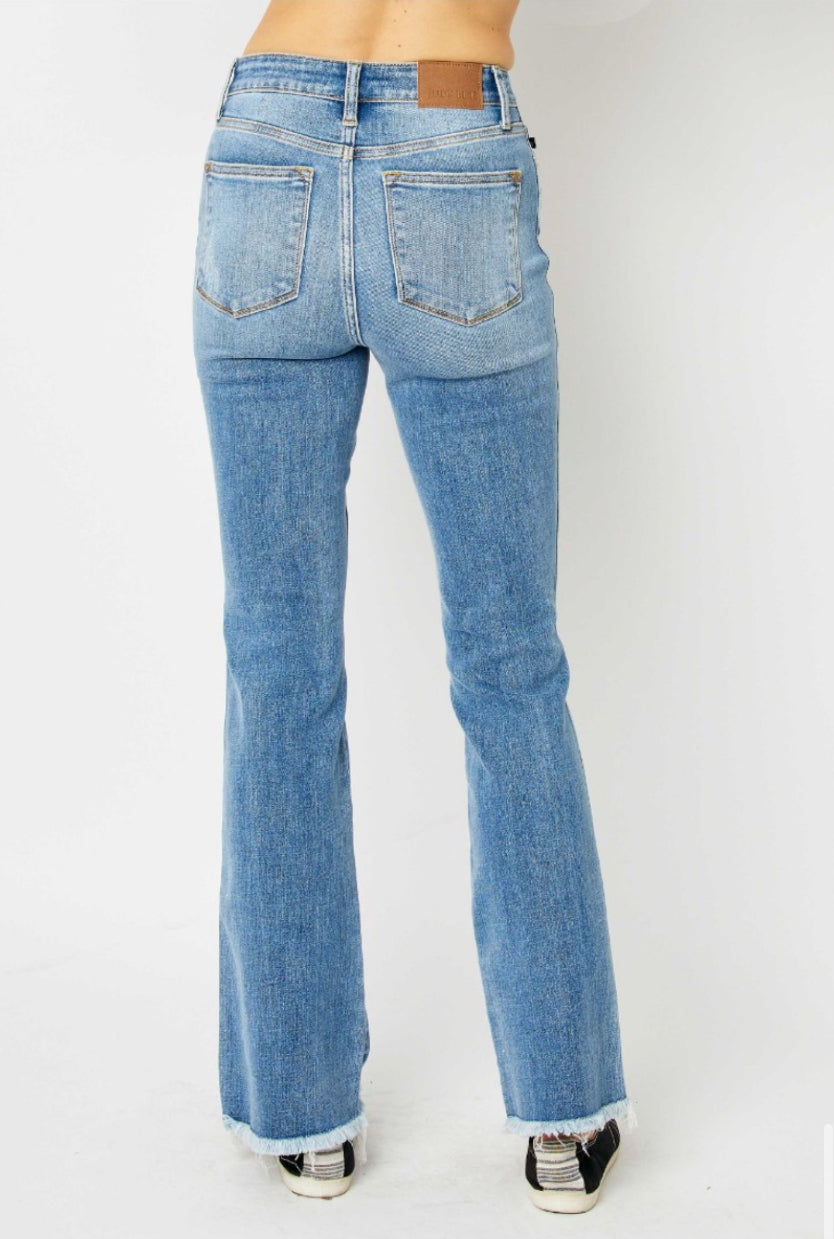 Judy Blue Destroyed Hem bootcut jeans