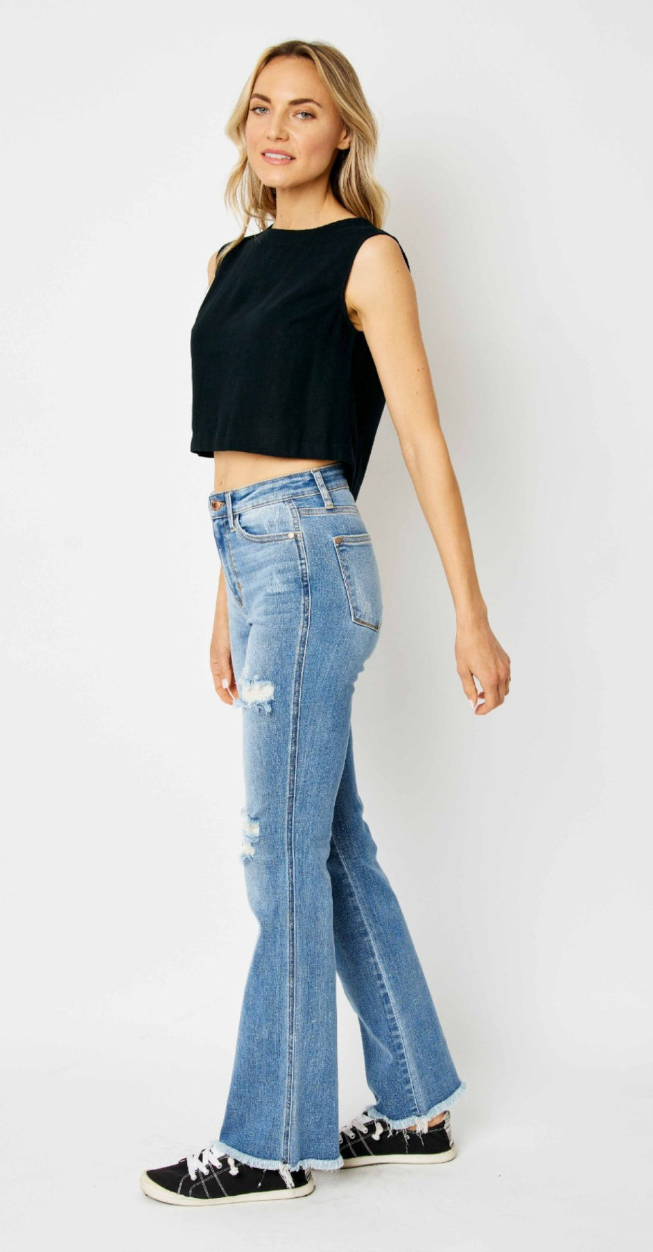 Judy Blue Destroyed Hem bootcut jeans