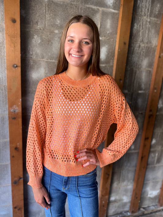 Orange Crochet Top