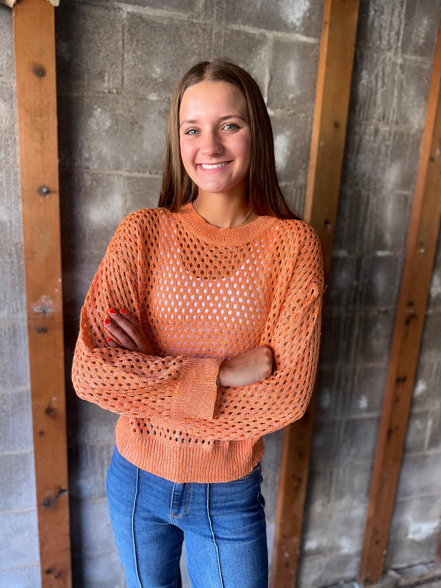 Orange Crochet Top