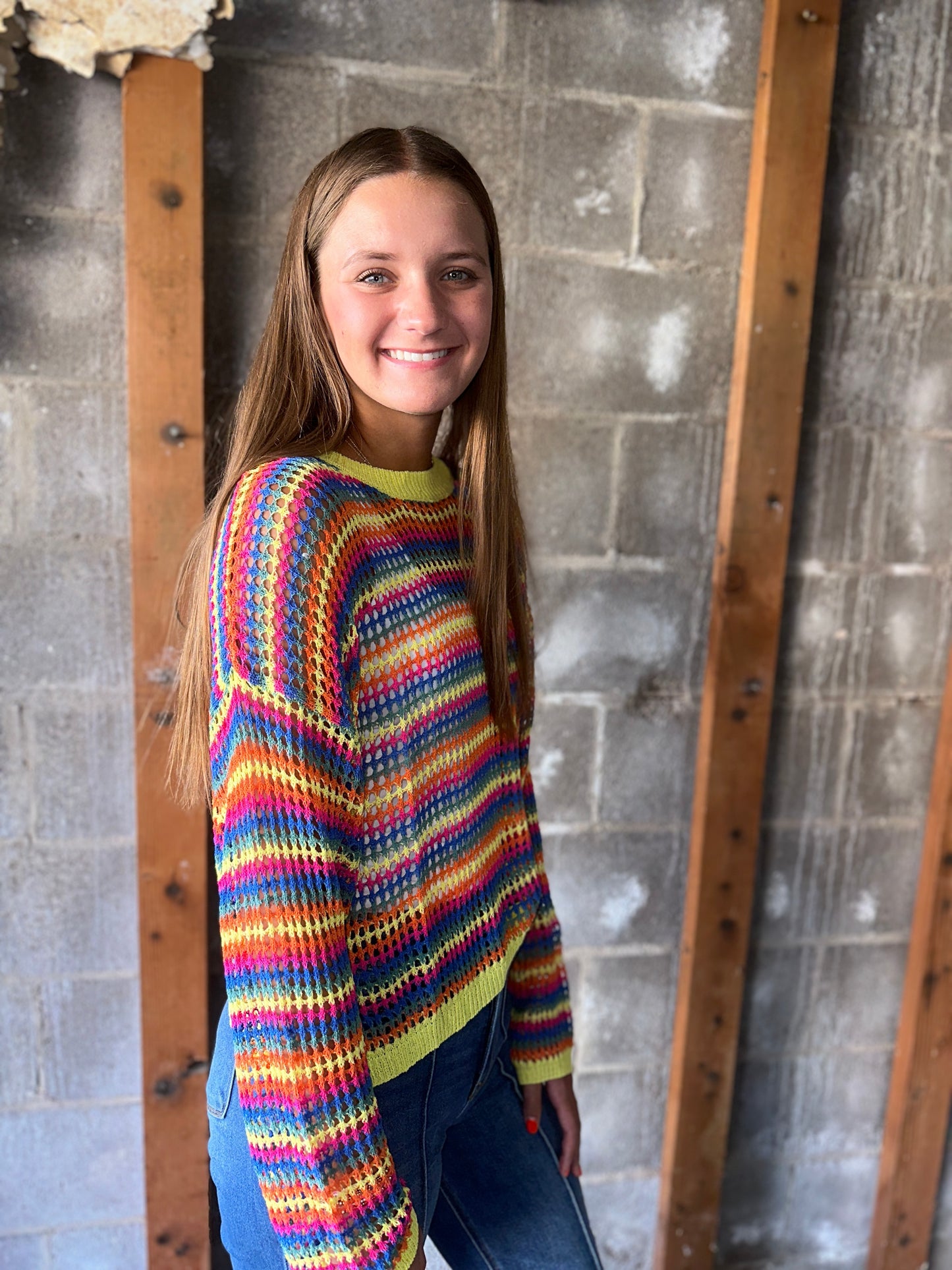 The Jenn Multi Color Lightweight Sweater Top