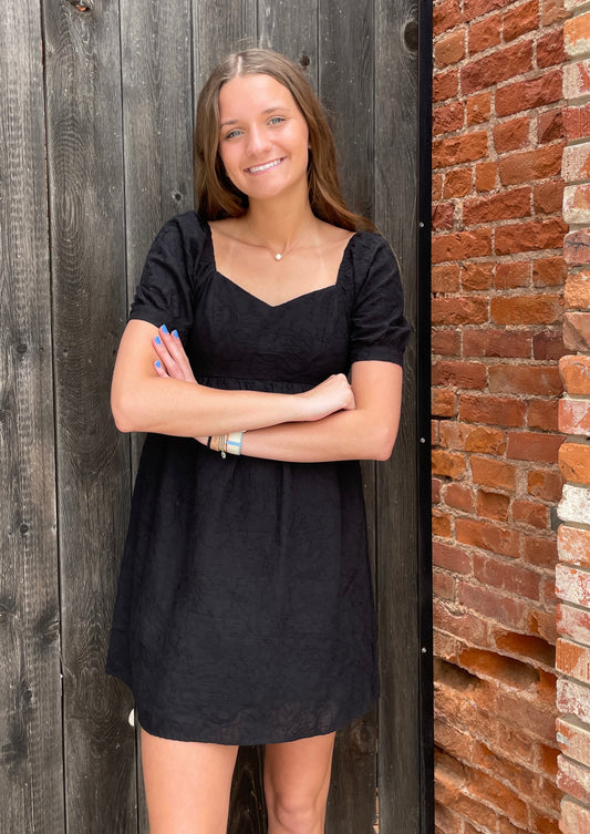 Black sweetheart neckline dress