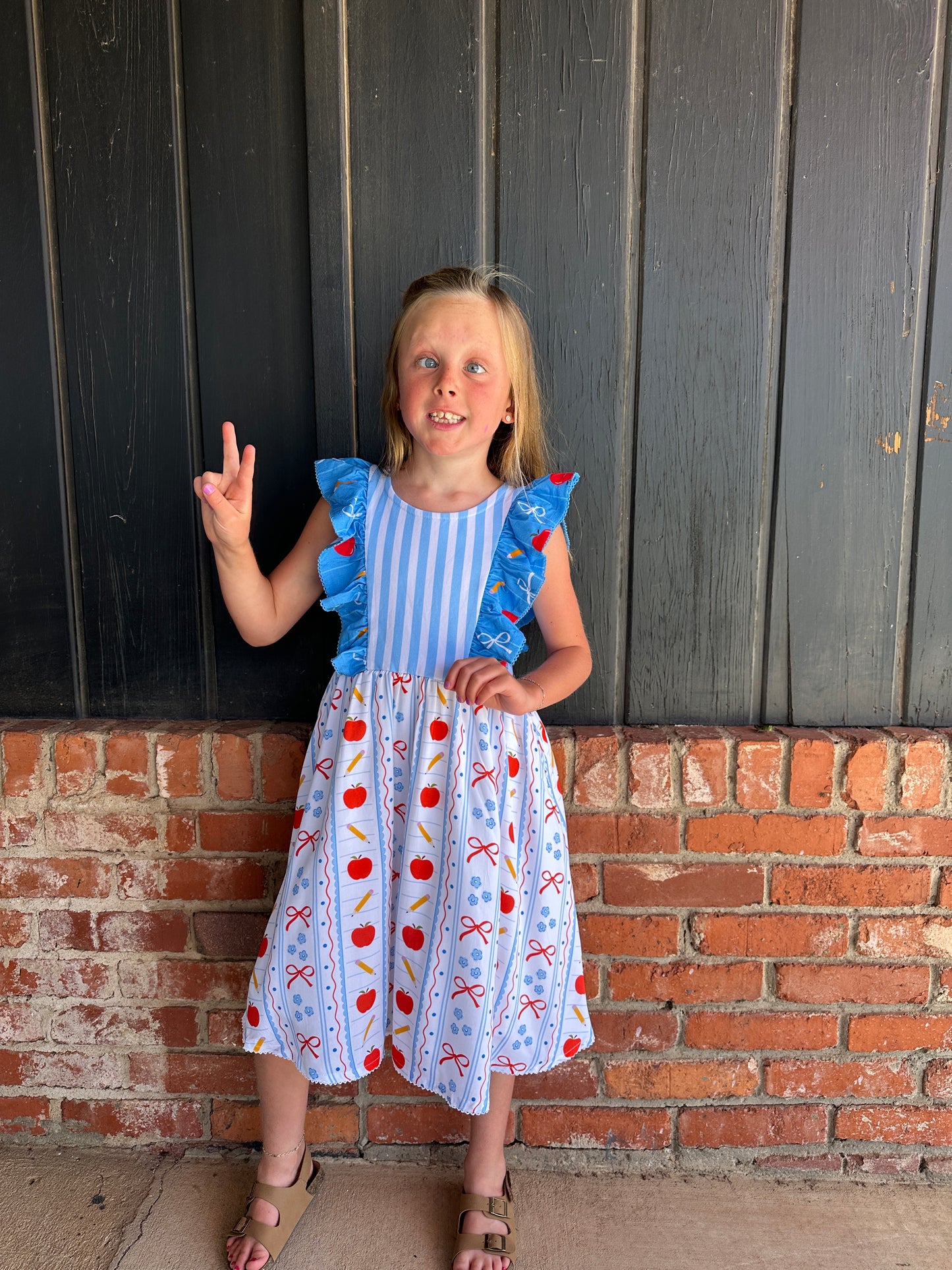 Macy RUFFLE TANK DRESS Back to School Kids Outfit