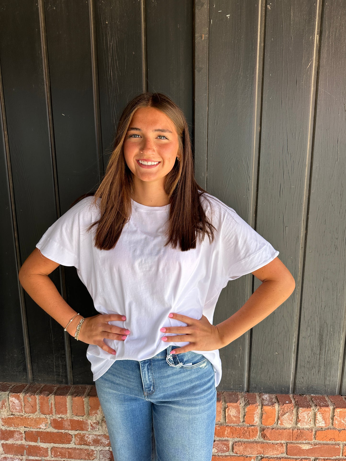 White Shoreline Pima Cotton Slouchy Tee