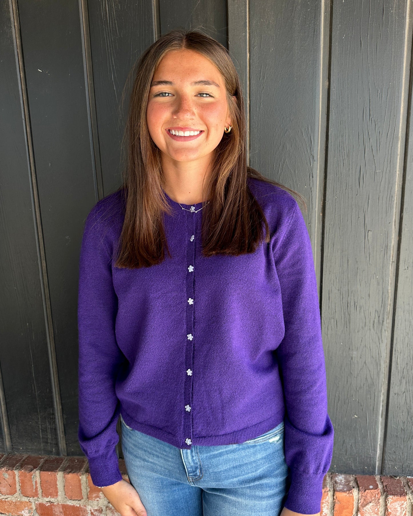 Eggplant button down cardigan