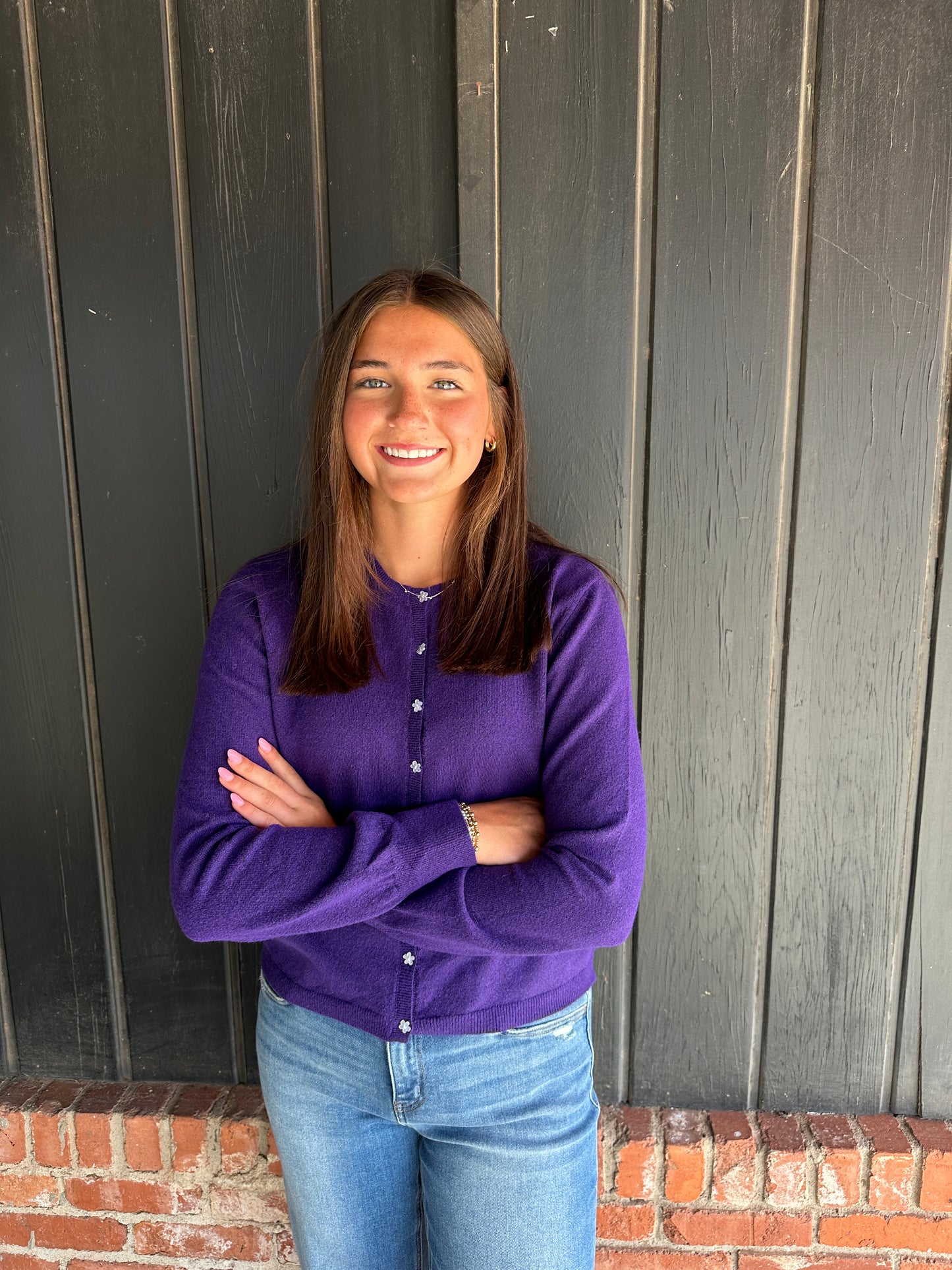 Eggplant button down cardigan