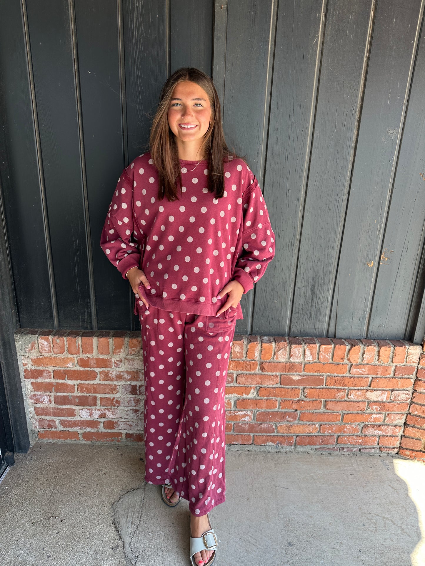 Wine Polka Dot Sweatshirt