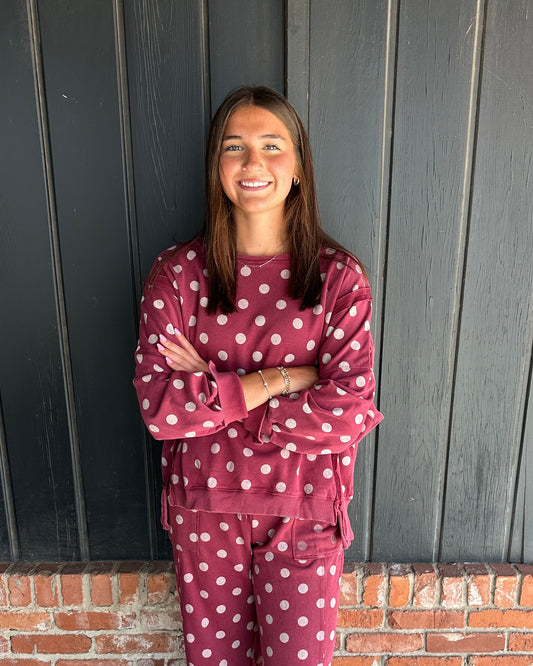 Wine Polka Dot Sweatshirt