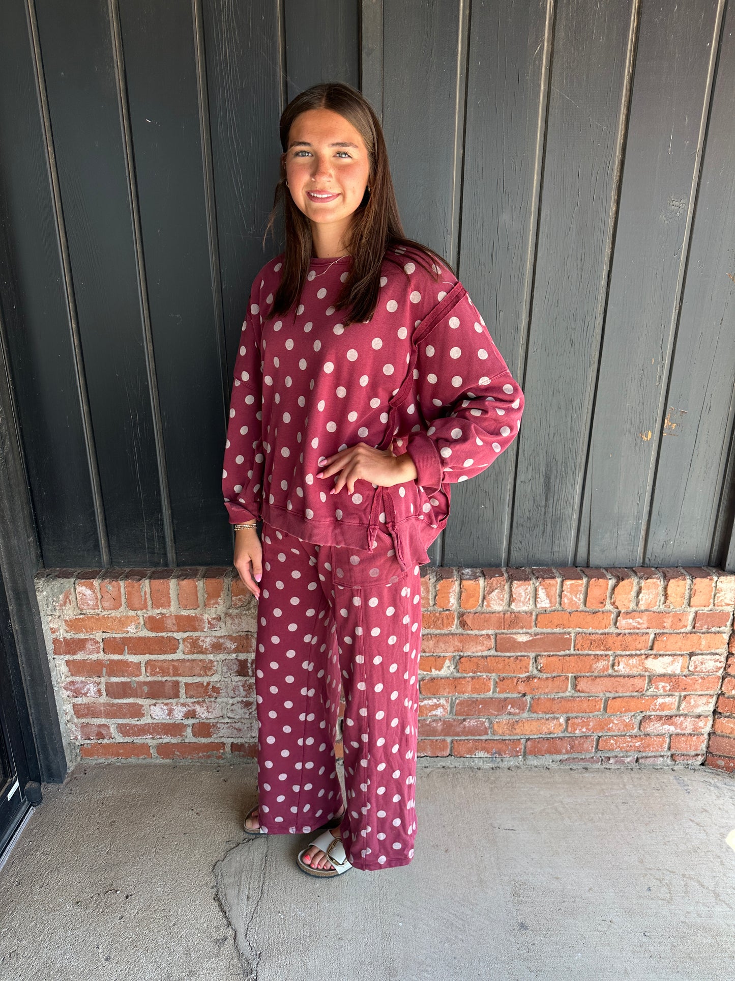 Wine Polka Dot Sweatshirt