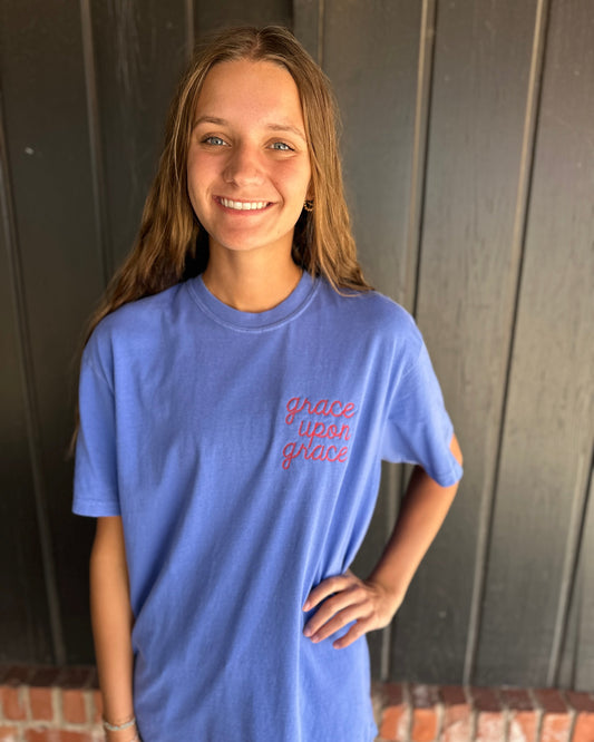 Grace Upon Grace embroidered tee