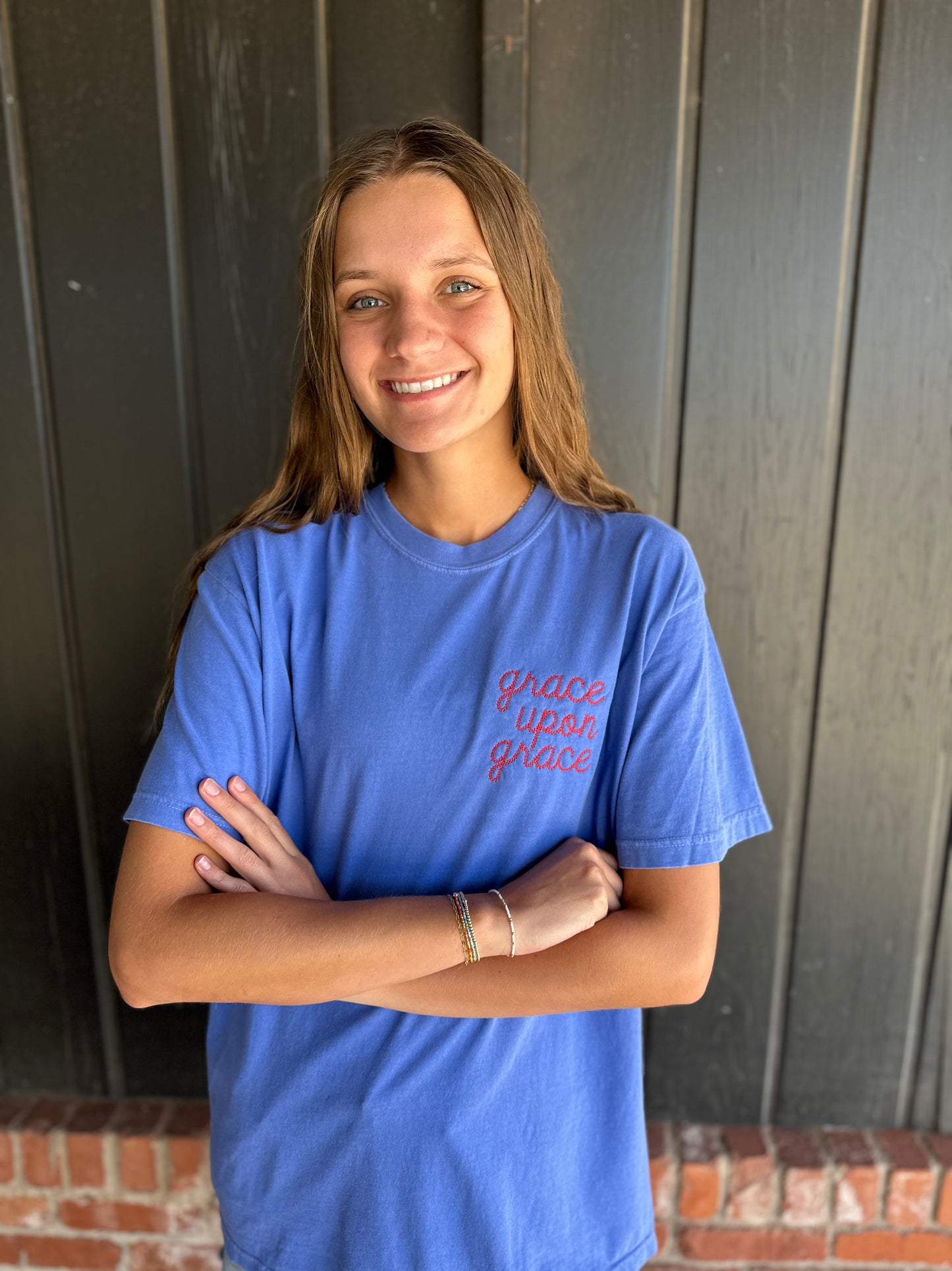 Grace Upon Grace embroidered tee