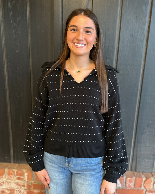 Dot Knit Pullover Sweater