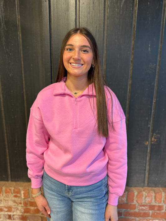 Pink Half Half zip sweatshirt